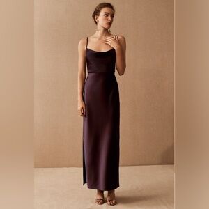 BHLDN Purple Cowl Neck Dress